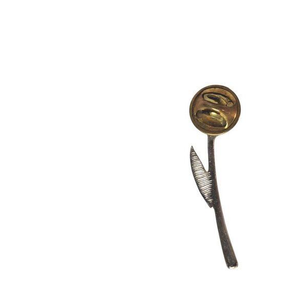Vintage Silver Tone Tulip Flower Brooch Lapel Pin - Picture 2 of 3
